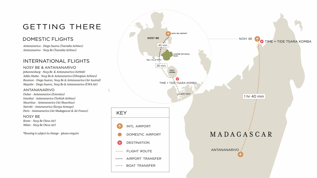 Time + Tide Tsara Komba Getting There Map